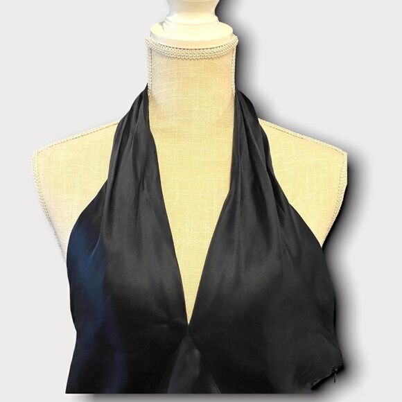 soleil de mer | EUC navy silk halter size 10 - Picture 3 of 6